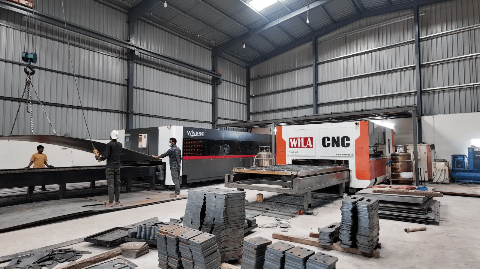 CNC laser cutting machine processing sheet metal