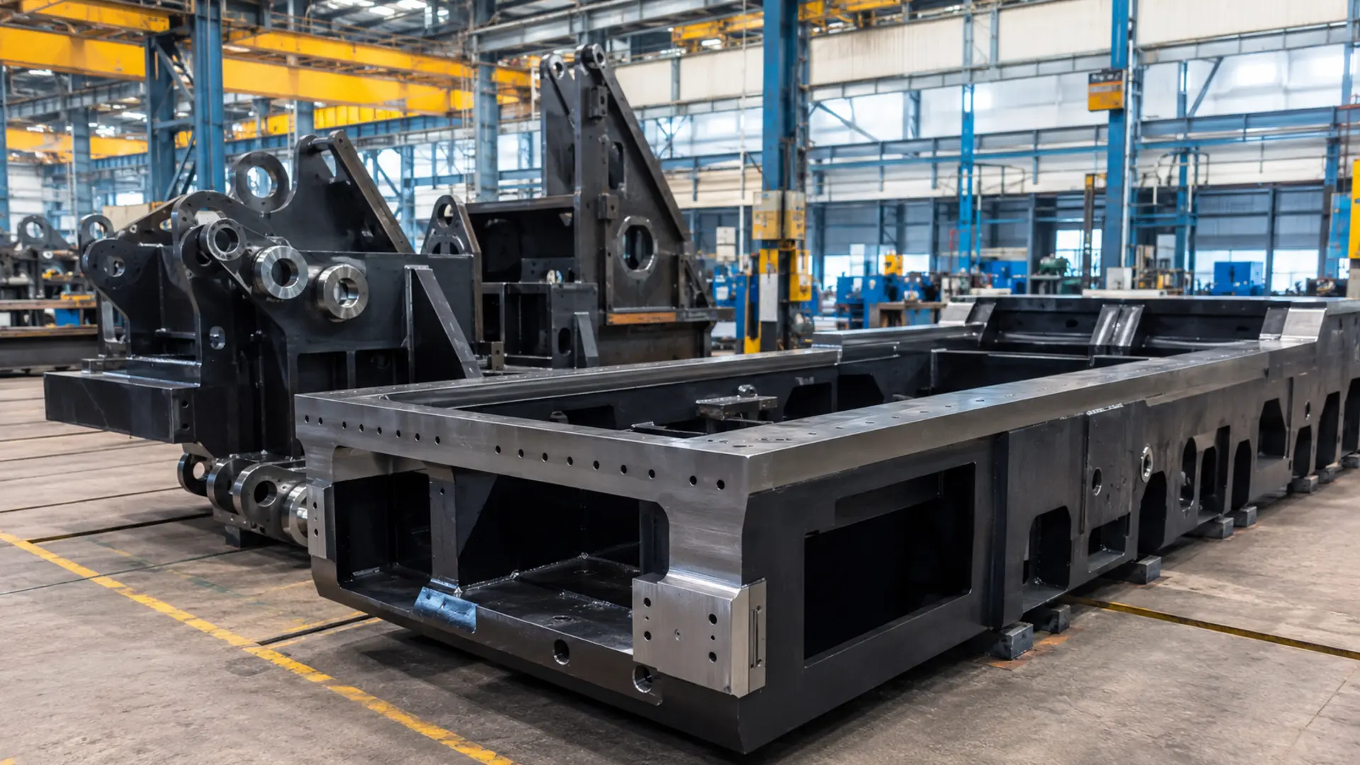 Heavy fabricated steel machine assemblies